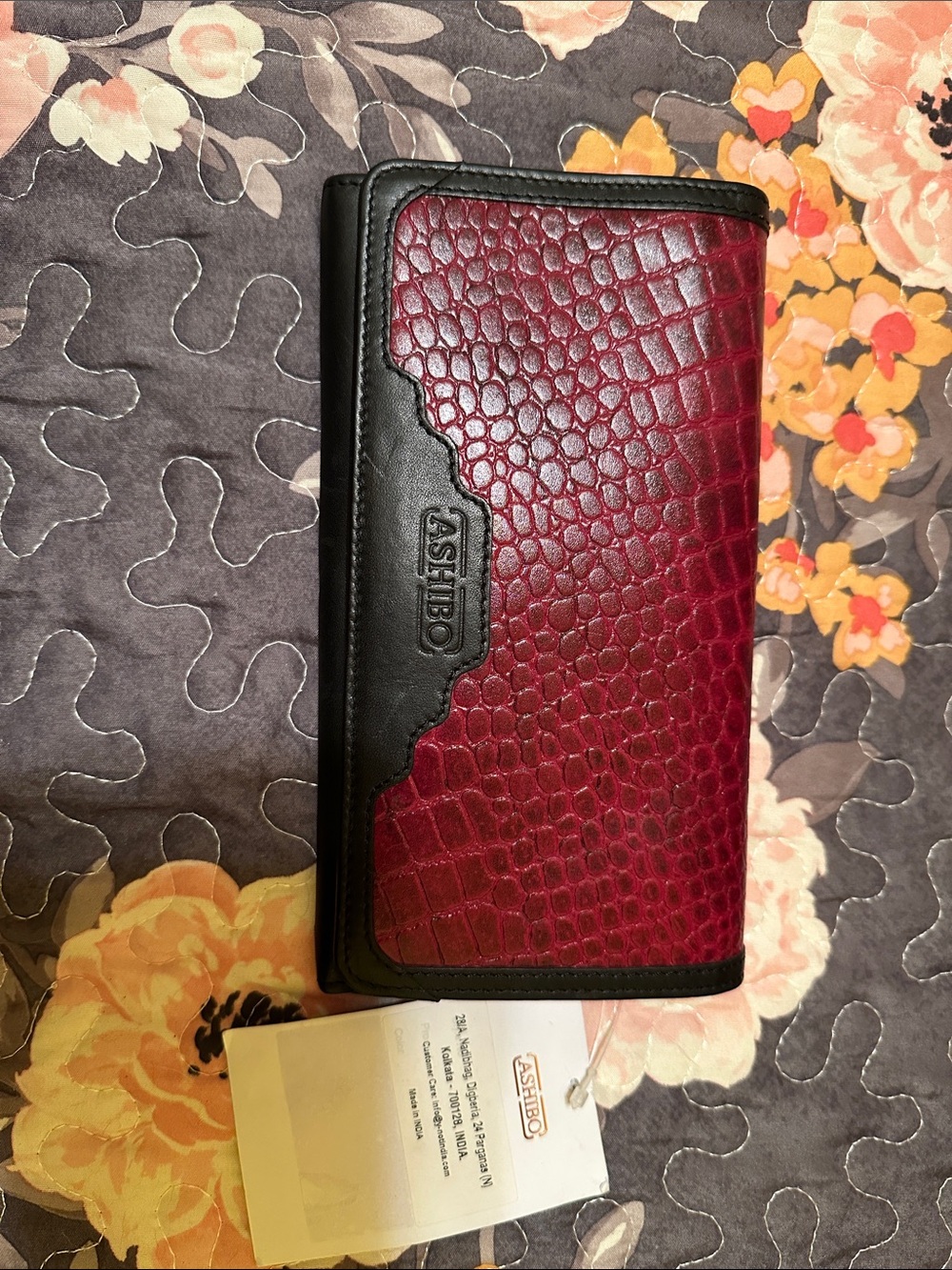Ashibo Leather Croco Embossed Wallet